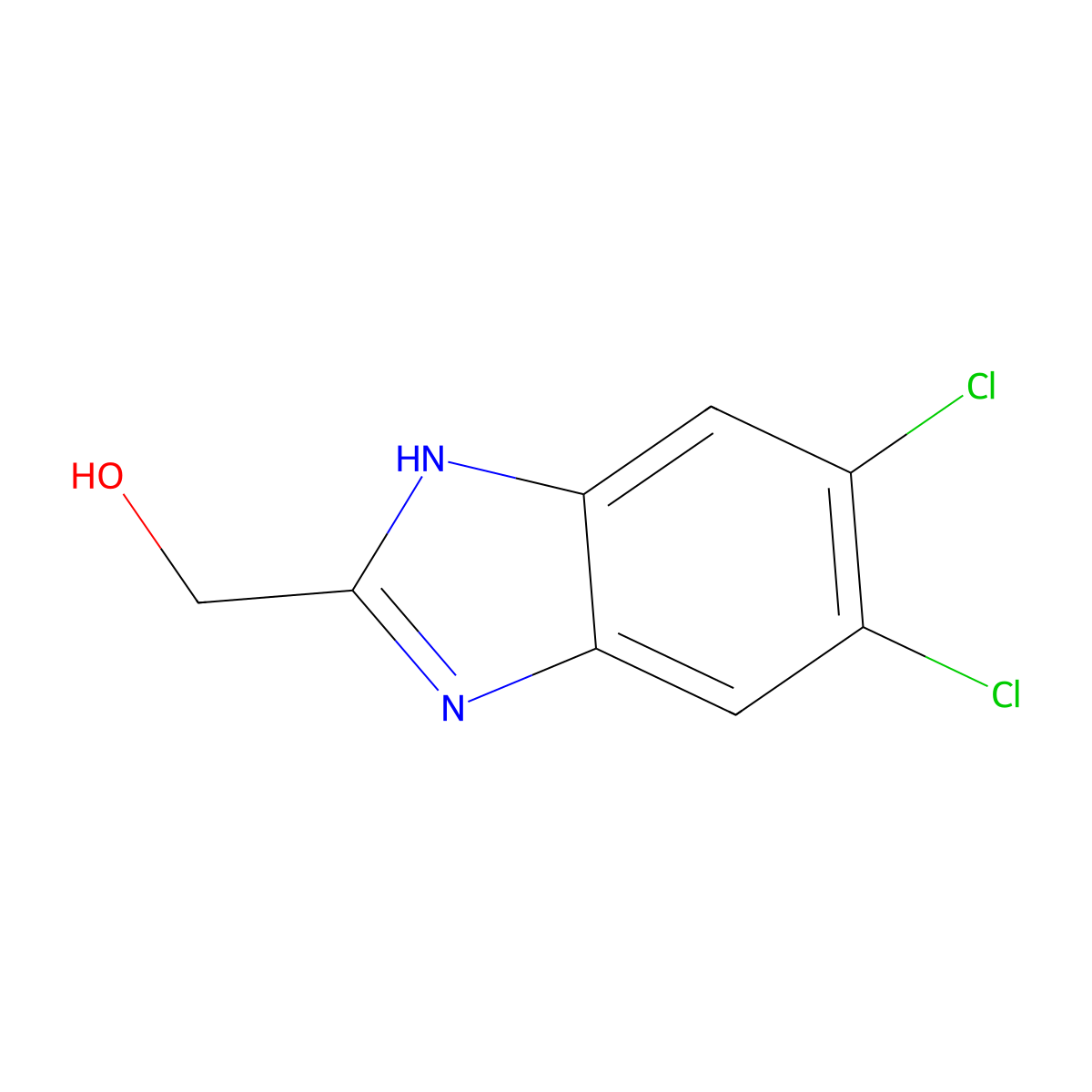 (5,6-dichloro-1H-benzimidazol-2-yl)methanol molecular structure, CAS 6478-80-4