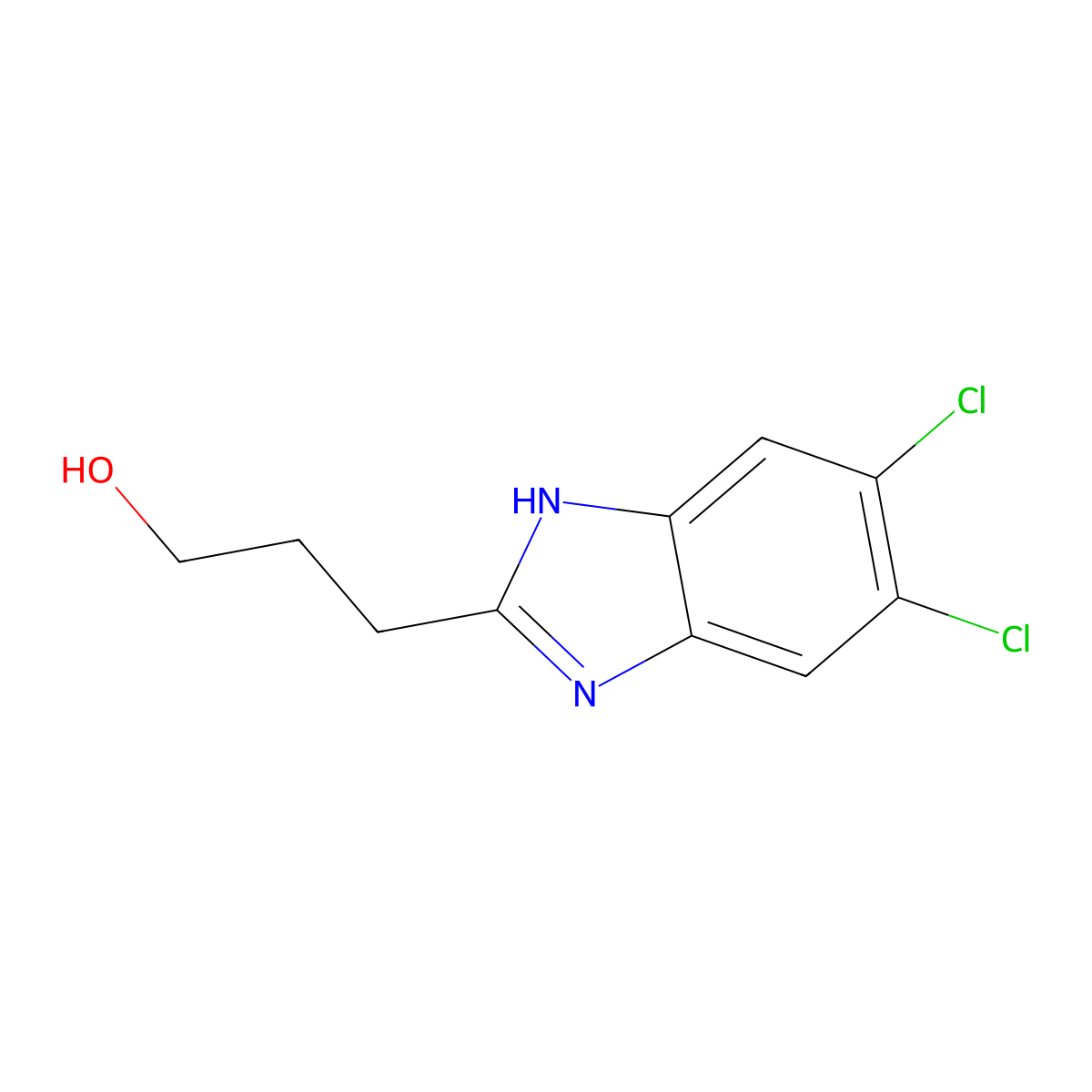 5,6-Dichloro-2-(3-hydroxypropyl)benzimidazole molecular structure, CAS 6478-83-7