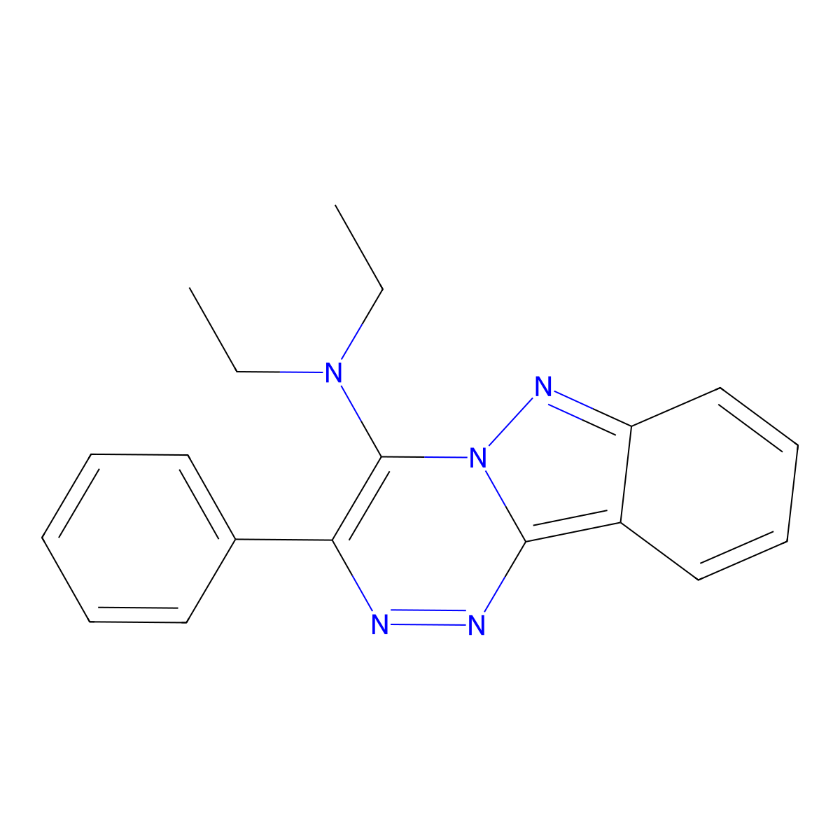 (1,2,4)Triazino(4,3-b)indazol-4-amine, N,N-diethyl-3-phenyl- molecular structure, CAS 64781-61-9