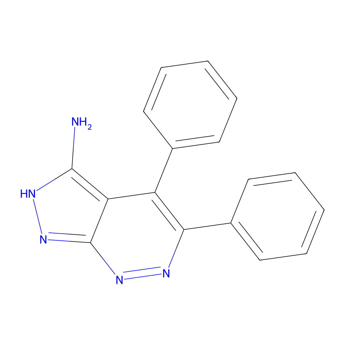 4,5-Diphenyl-2H-pyrazolo(3,4-c)pyridazin-3-amine molecular structure, CAS 64781-71-1