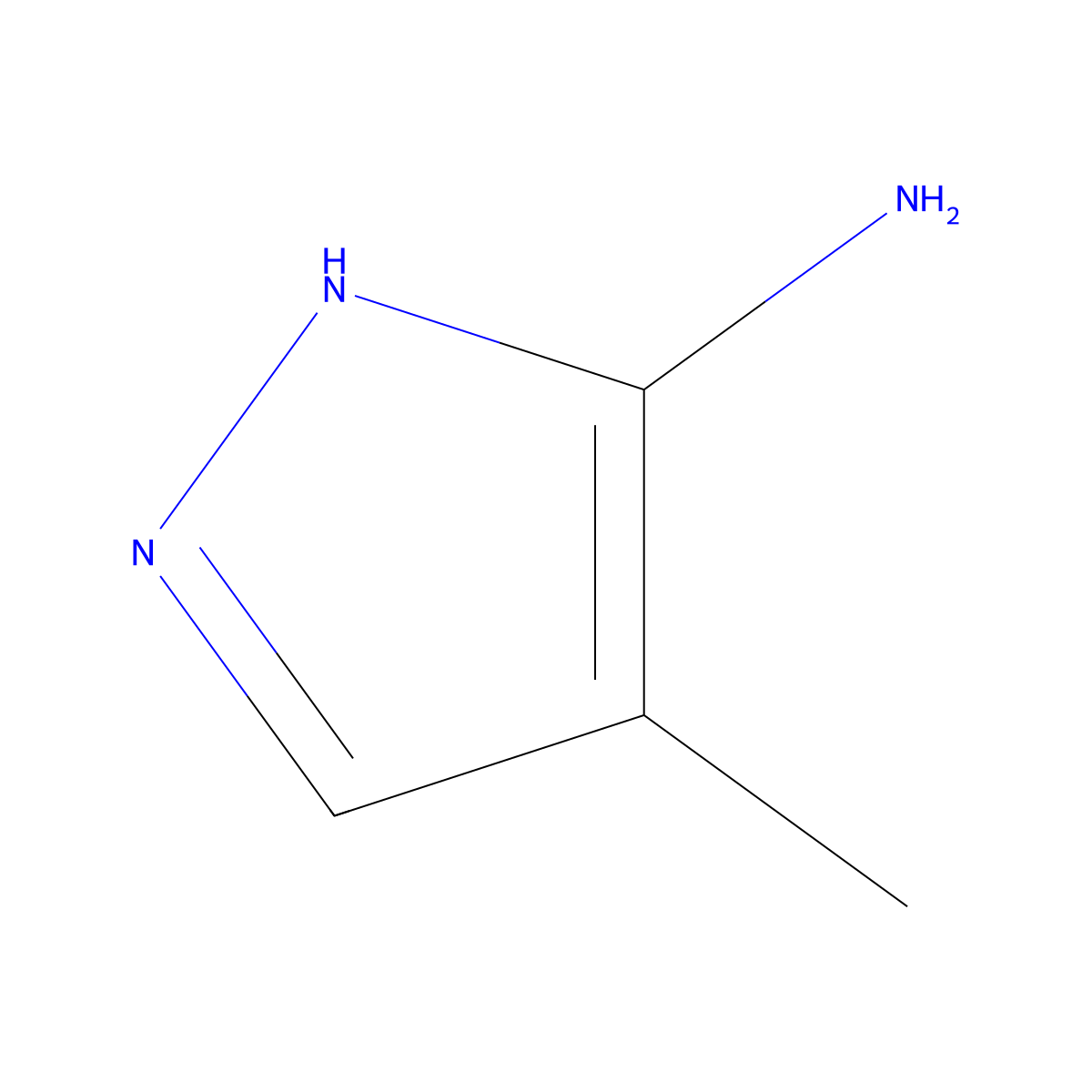 4-Methyl-1H-pyrazol-3-amine molecular structure, CAS 64781-79-9