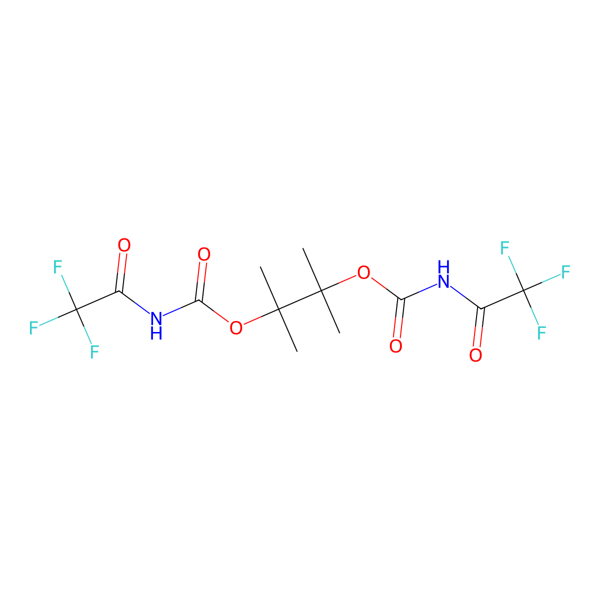 1,1,2-Trimethyl-2-({[(trifluoroacetyl)amino]carbonyl}oxy)propyl trifluoroacetylcarbamate molecular structure, CAS 647820-62-0
