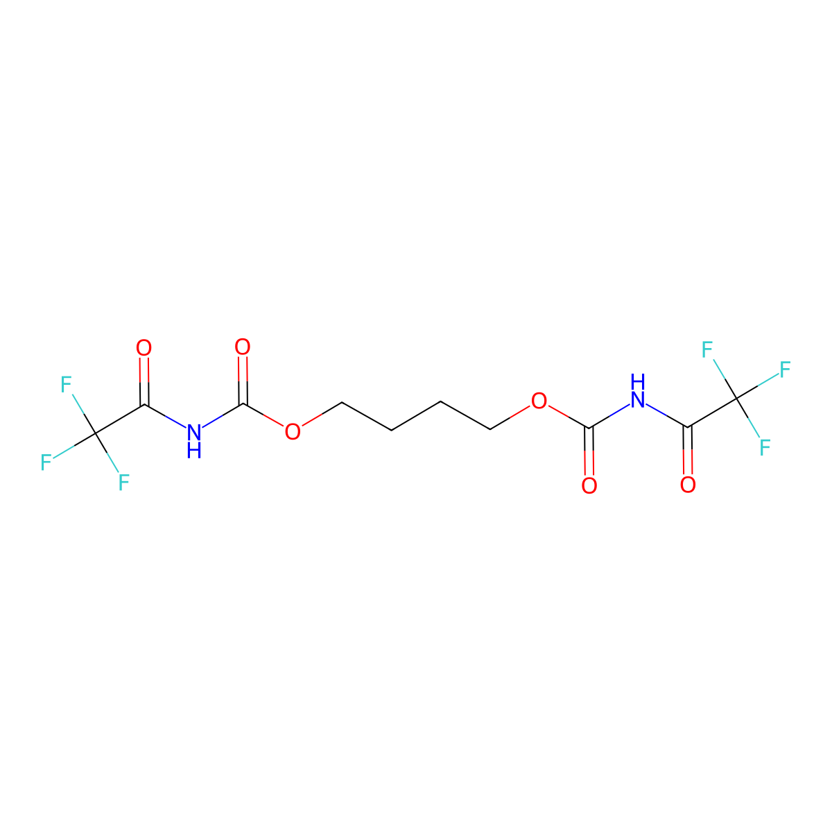 4-({[(Trifluoroacetyl)amino]carbonyl}oxy)butyl trifluoroacetylcarbamate molecular structure, CAS 647820-64-2