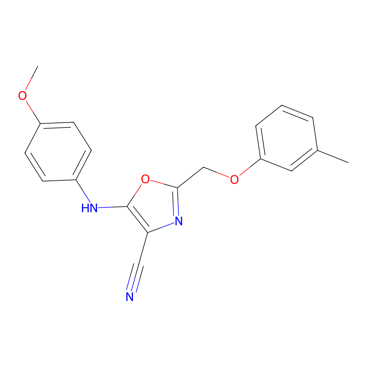 5-(4-Methoxyanilino)-2-[(3-methylphenoxy)methyl]-1,3-oxazole-4-carbonitrile molecular structure, CAS 647821-01-0