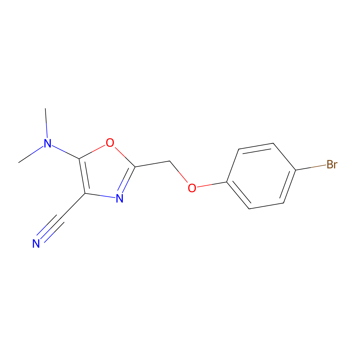 2-[(4-Bromophenoxy)methyl]-5-(dimethylamino)-1,3-oxazole-4-carbonitrile molecular structure, CAS 647821-68-9