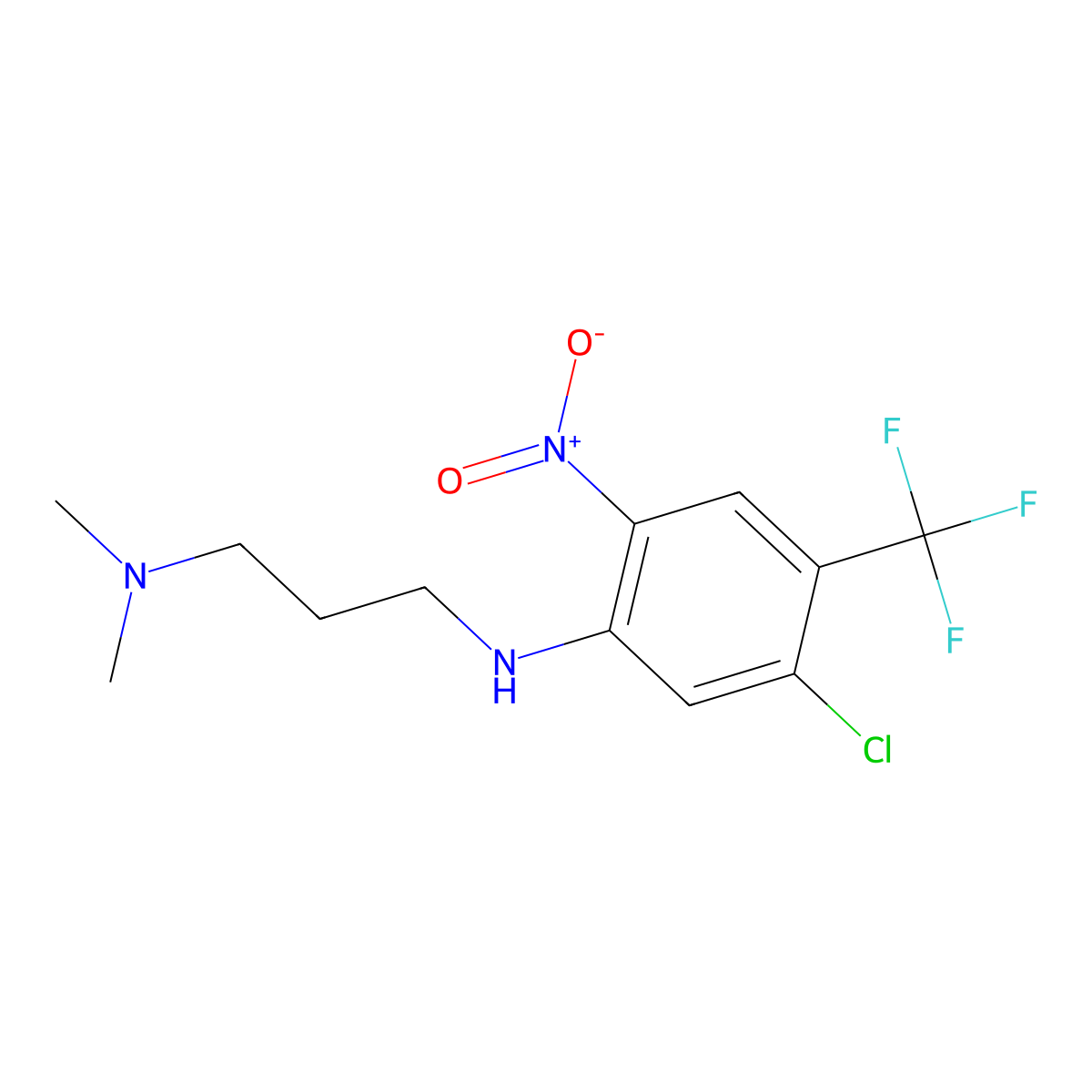 N1-[5-chloro-2-nitro-4-(trifluoromethyl)phenyl]-N3,N3-dimethylpropane-1,3-diamine molecular structure, CAS 647824-25-7