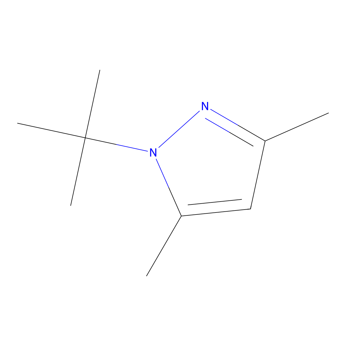 1-tert-butyl-3,5-dimethyl-1H-pyrazole molecular structure, CAS 647824-46-2