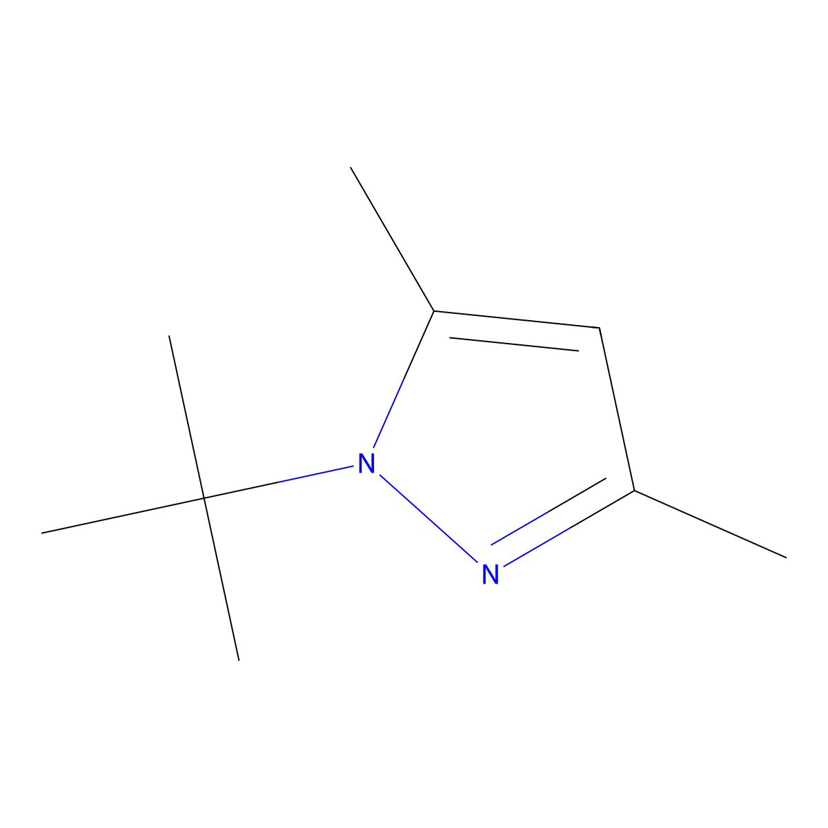 1-tert-butyl-3,5-dimethyl-1H-pyrazole molecular structure, CAS 647824-46-2