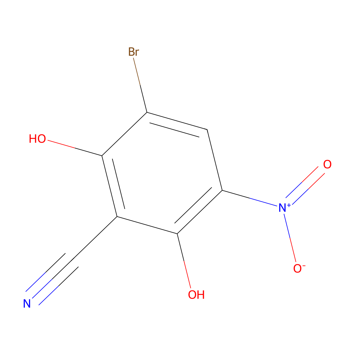 3-Bromo-2,6-dihydroxy-5-nitrobenzonitrile molecular structure, CAS 647824-54-2