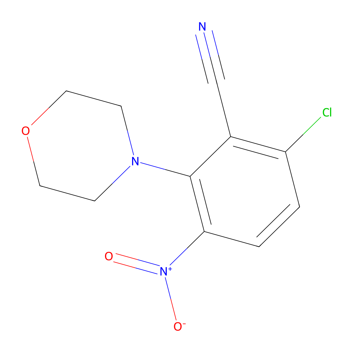 6-Chloro-2-morpholino-3-nitrobenzonitrile molecular structure, CAS 647824-61-1