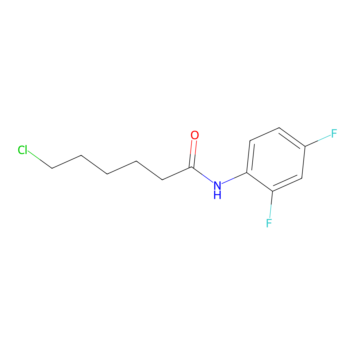 N1-(2,4-difluorophenyl)-6-chlorohexanamide molecular structure, CAS 647824-80-4