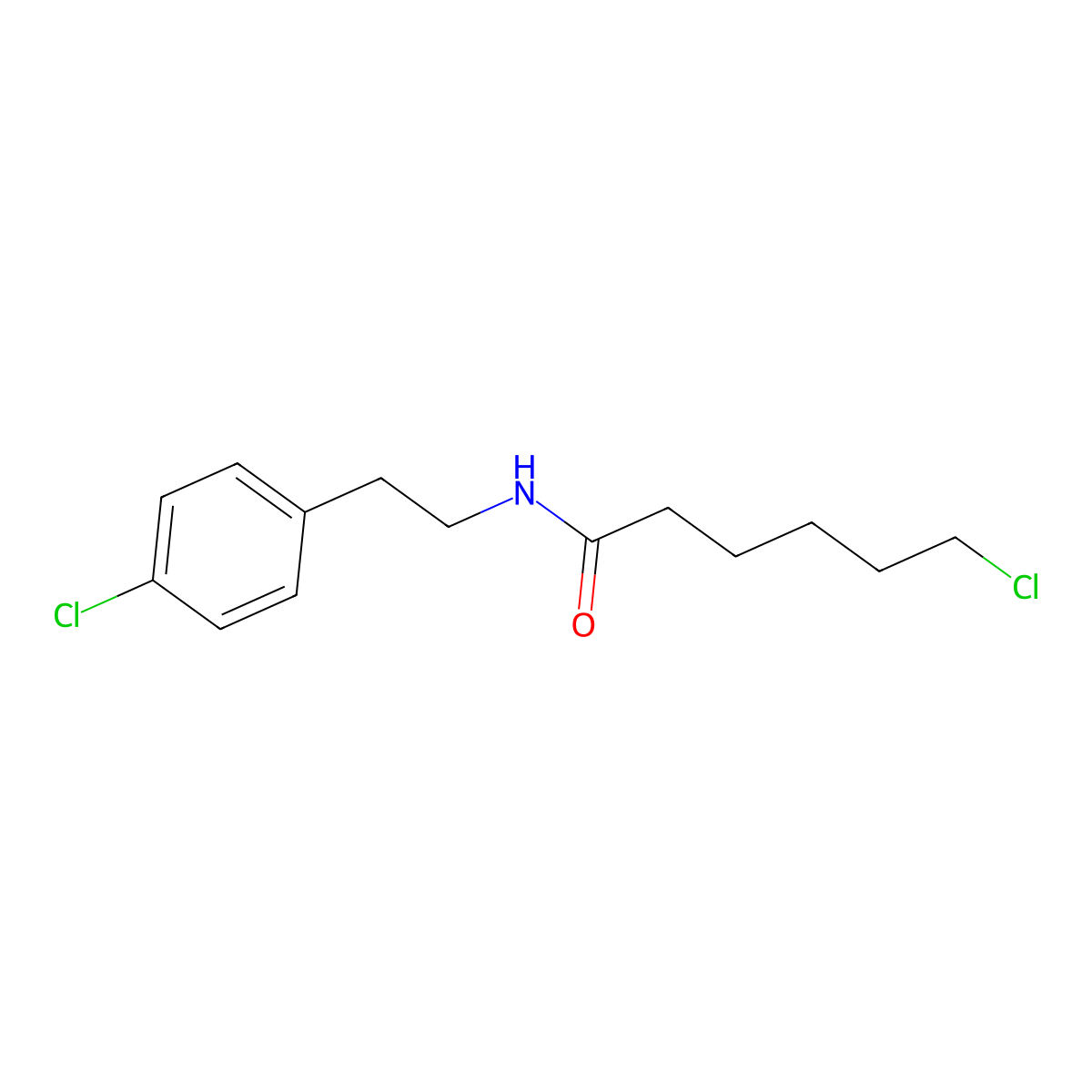 6-chloro-N-[2-(4-chlorophenyl)ethyl]hexanamide molecular structure, CAS 647824-89-3