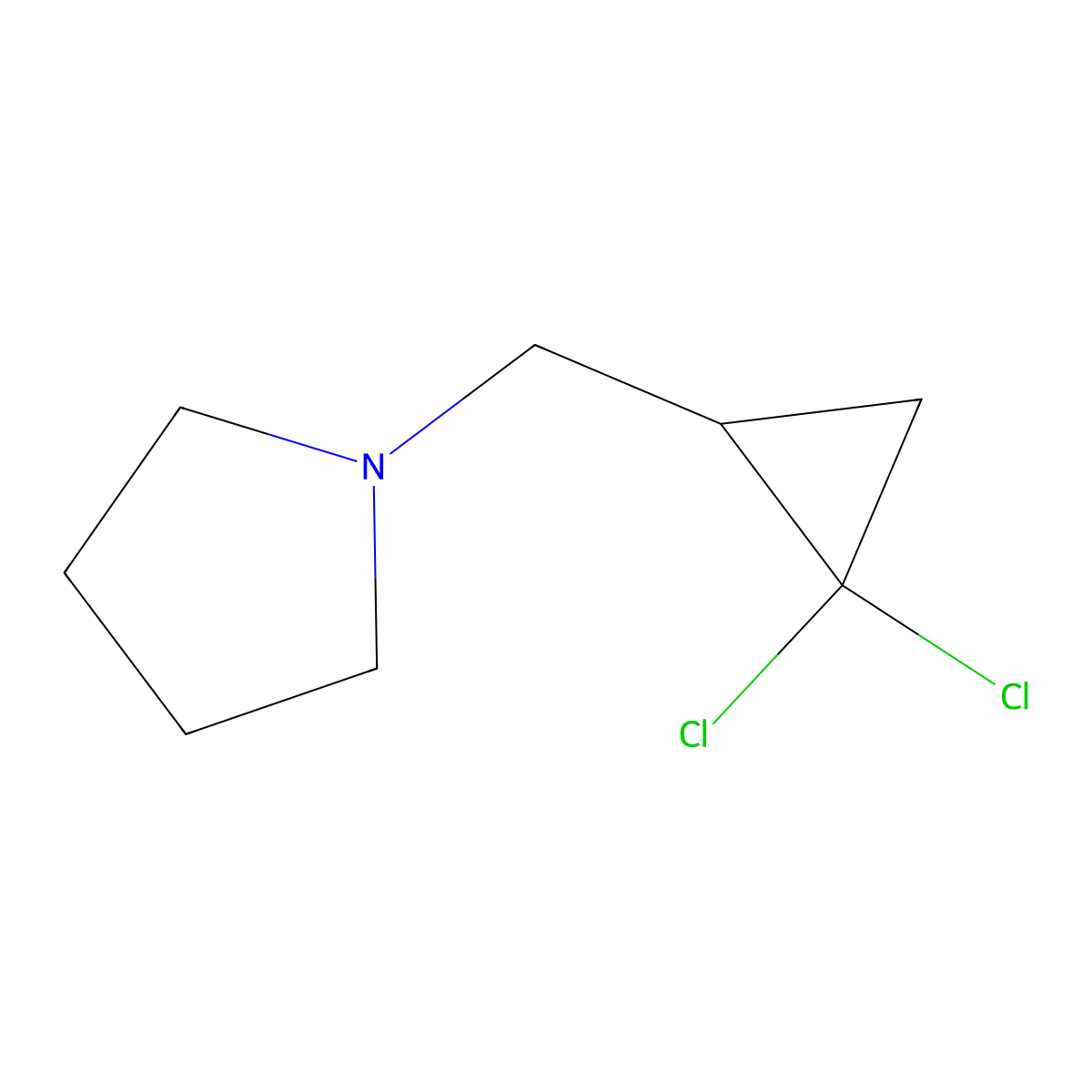1-[(2,2-Dichlorocyclopropyl)methyl]pyrrolidine molecular structure, CAS 647824-95-1