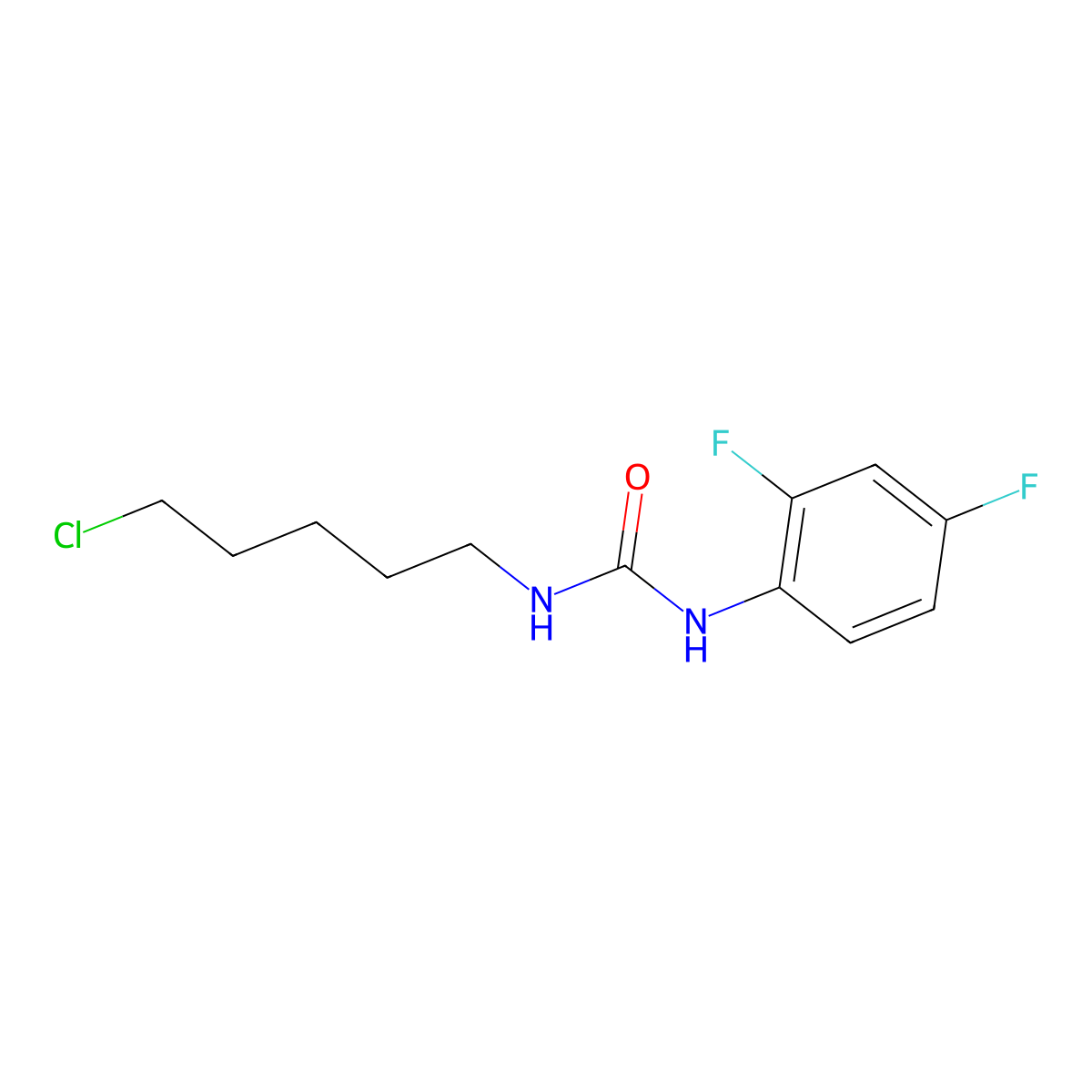1-(5-Chloropentyl)-3-(2,4-difluorophenyl)urea molecular structure, CAS 647824-96-2