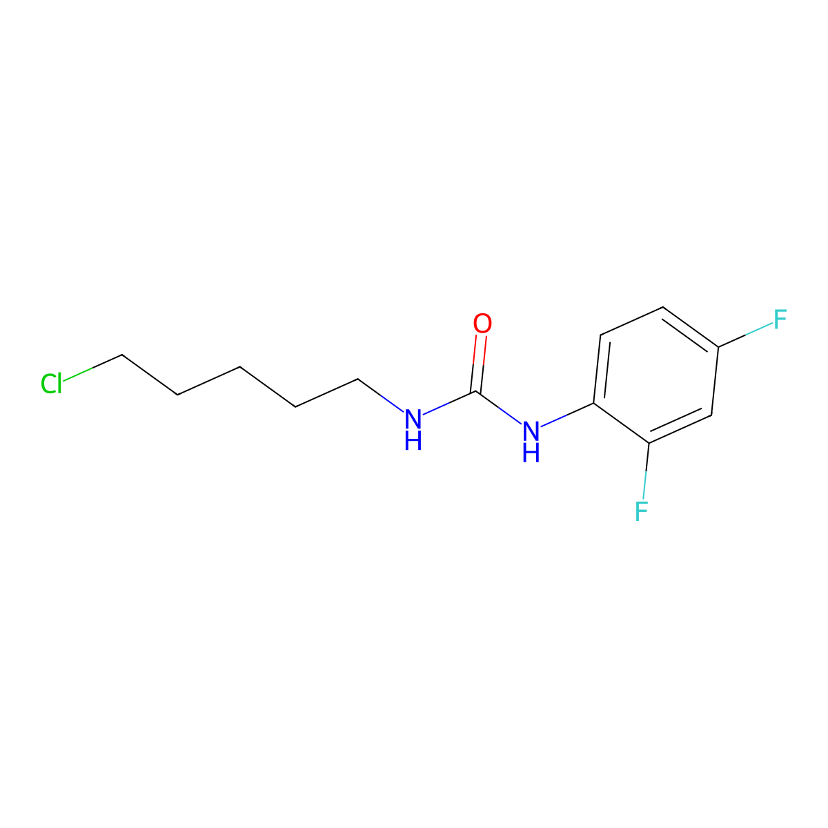 1-(5-Chloropentyl)-3-(2,4-difluorophenyl)urea molecular structure, CAS 647824-96-2