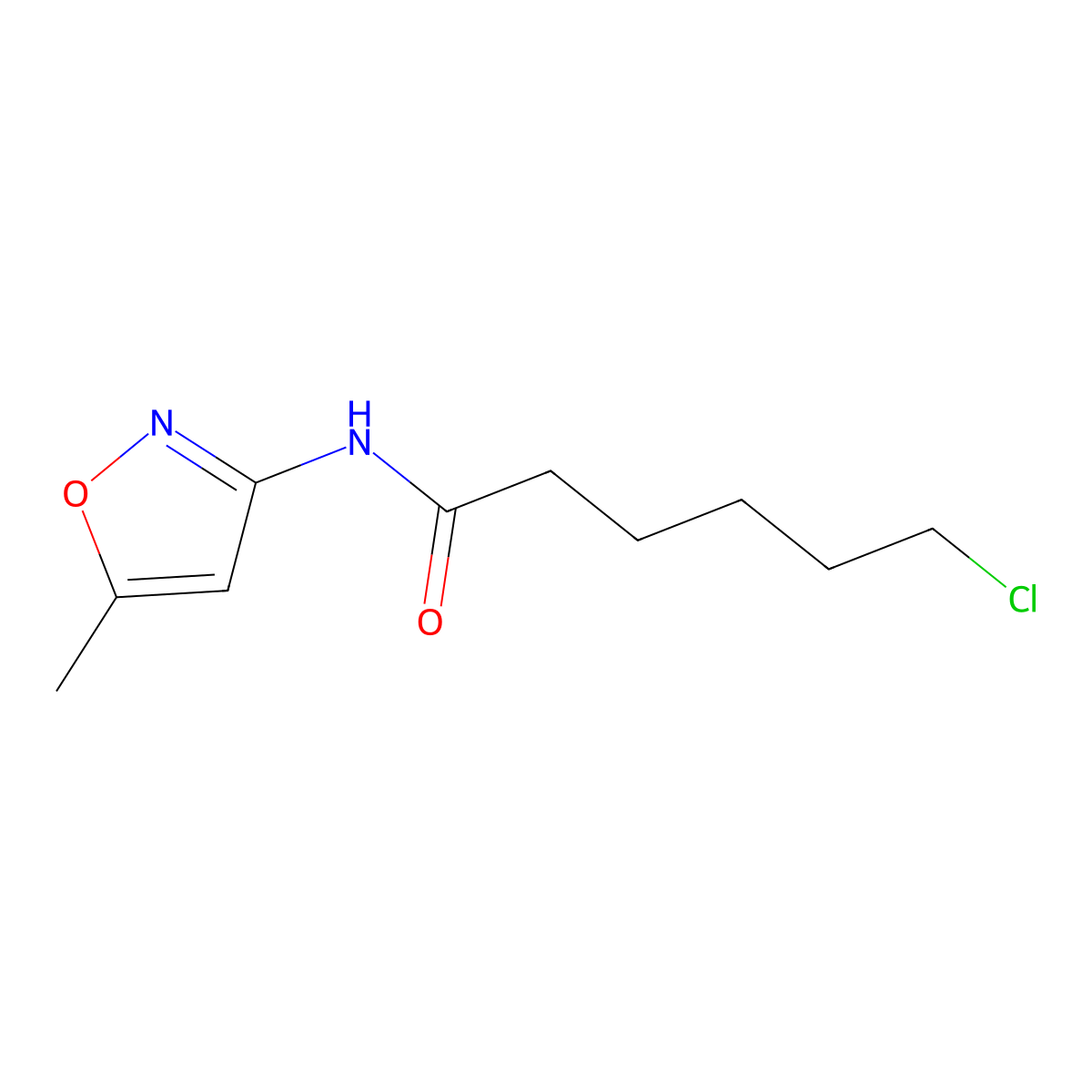 6-chloro-N-(5-methyl-1,2-oxazol-3-yl)hexanamide molecular structure, CAS 647825-17-0