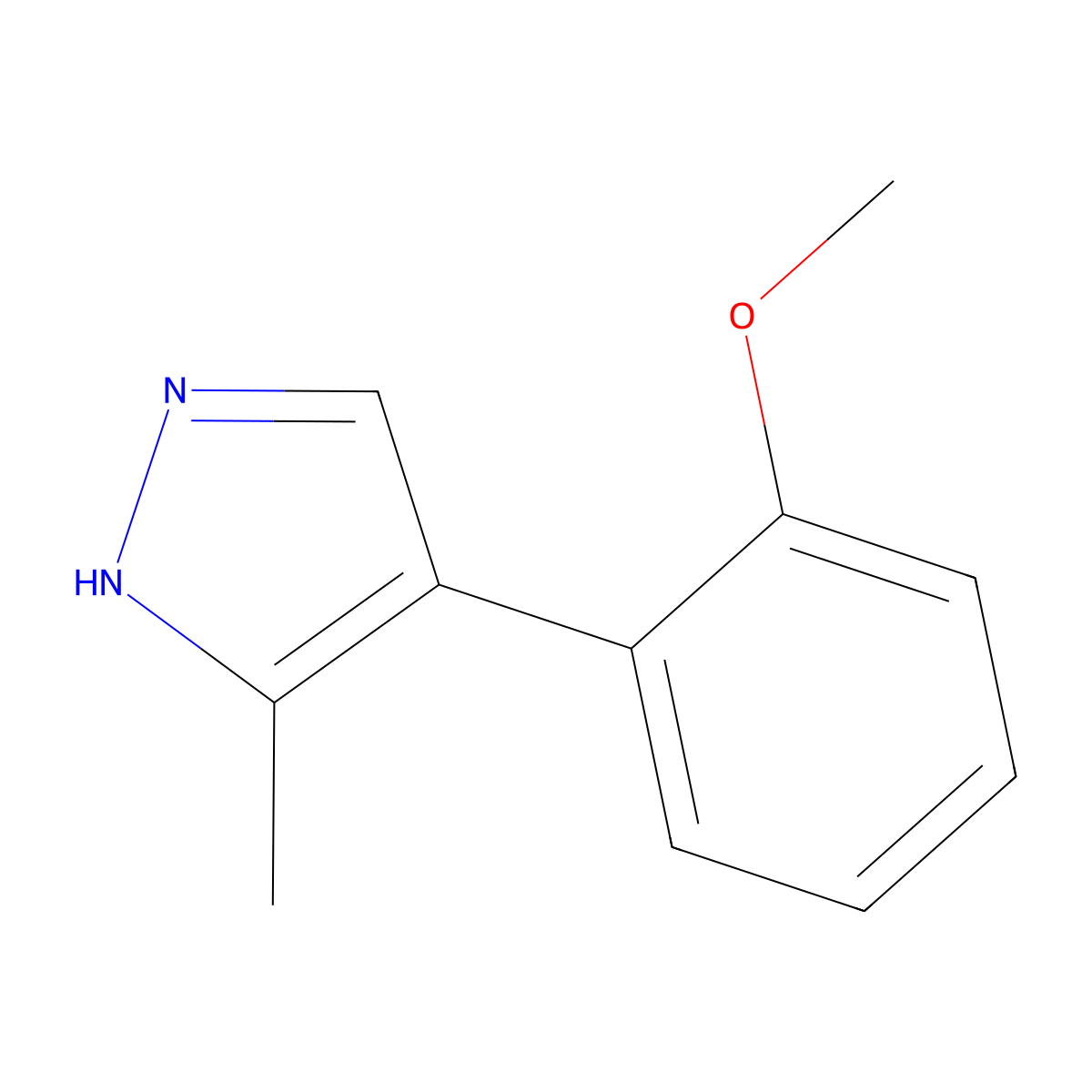 4-(2-Methoxyphenyl)-3-Methyl-1H-Pyrazole molecular structure, CAS 647825-31-8