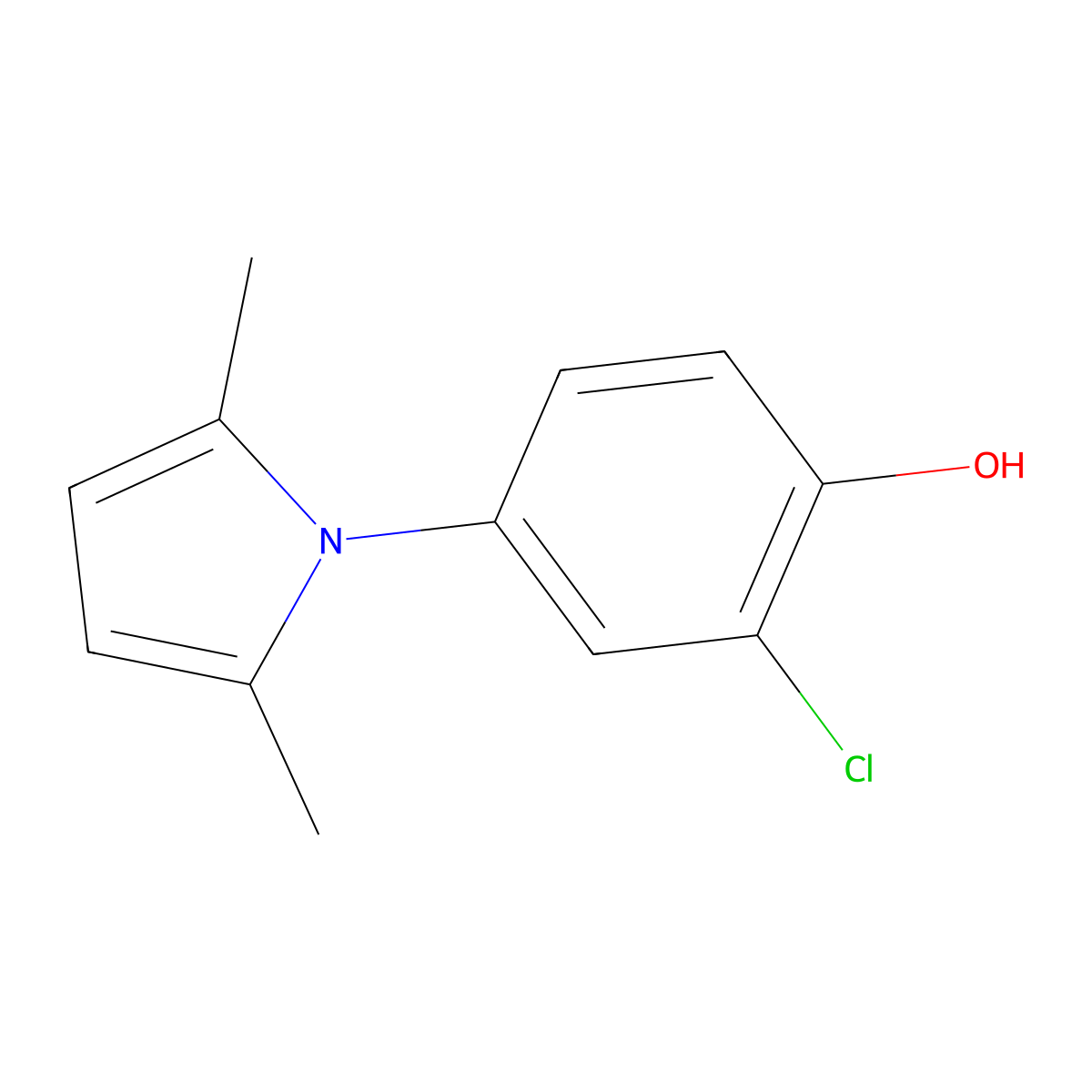 2-chloro-4-(2,5-dimethyl-1H-pyrrol-1-yl)benzenol molecular structure, CAS 647841-63-2