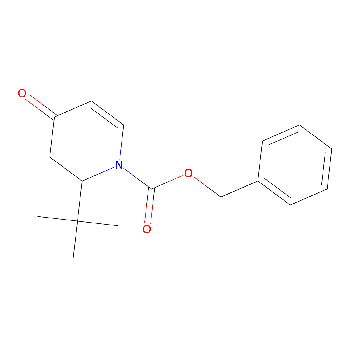 Benzyl 2-tert-butyl-4-oxo-3,4-dihydropyridine-1(2H)-carboxylate molecular structure, CAS 647841-89-2
