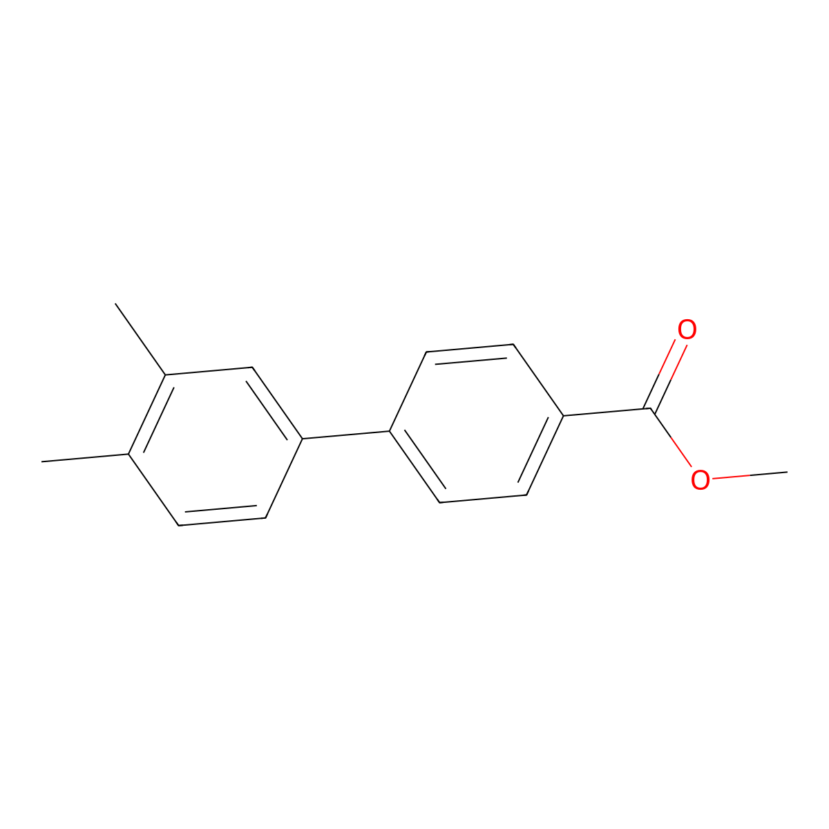 Methyl 3',4'-dimethyl[1,1'-biphenyl]-4-carboxylate molecular structure, CAS 647842-33-9