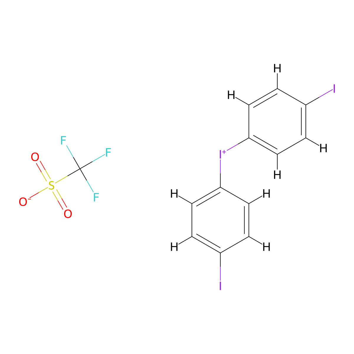 Bis(4-iodophenyl)iodonium Trifluoromethanesulfonate molecular structure, CAS 647843-90-1