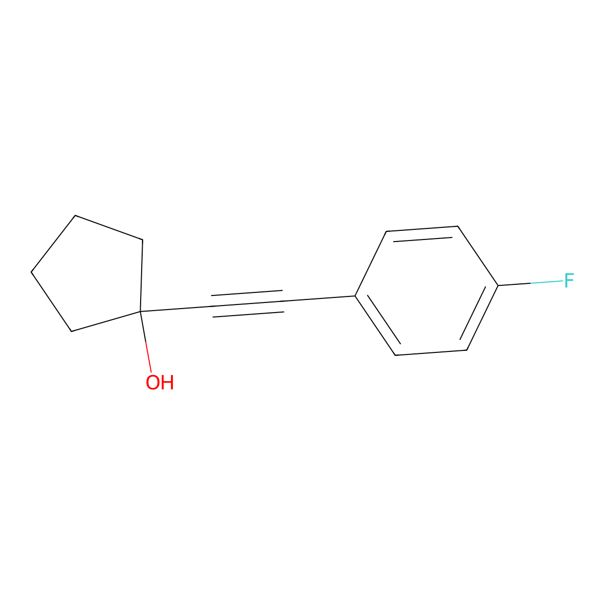 Cyclopentanol, 1-[(4-fluorophenyl)ethynyl]- molecular structure, CAS 647843-91-2