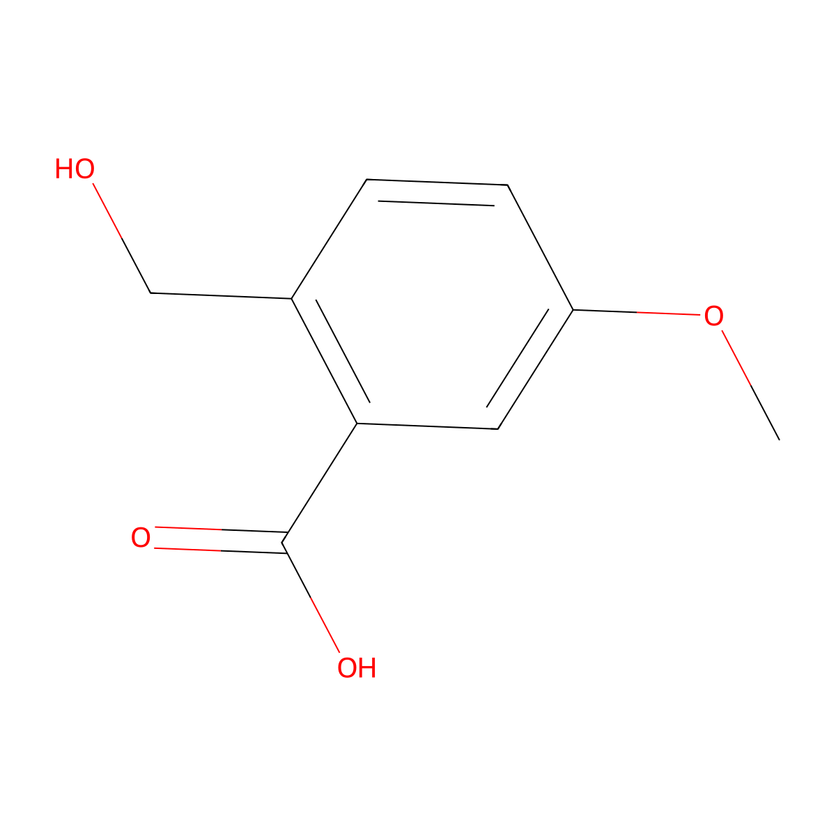 2-(Hydroxymethyl)-5-methoxybenzoic acid molecular structure, CAS 647844-37-9