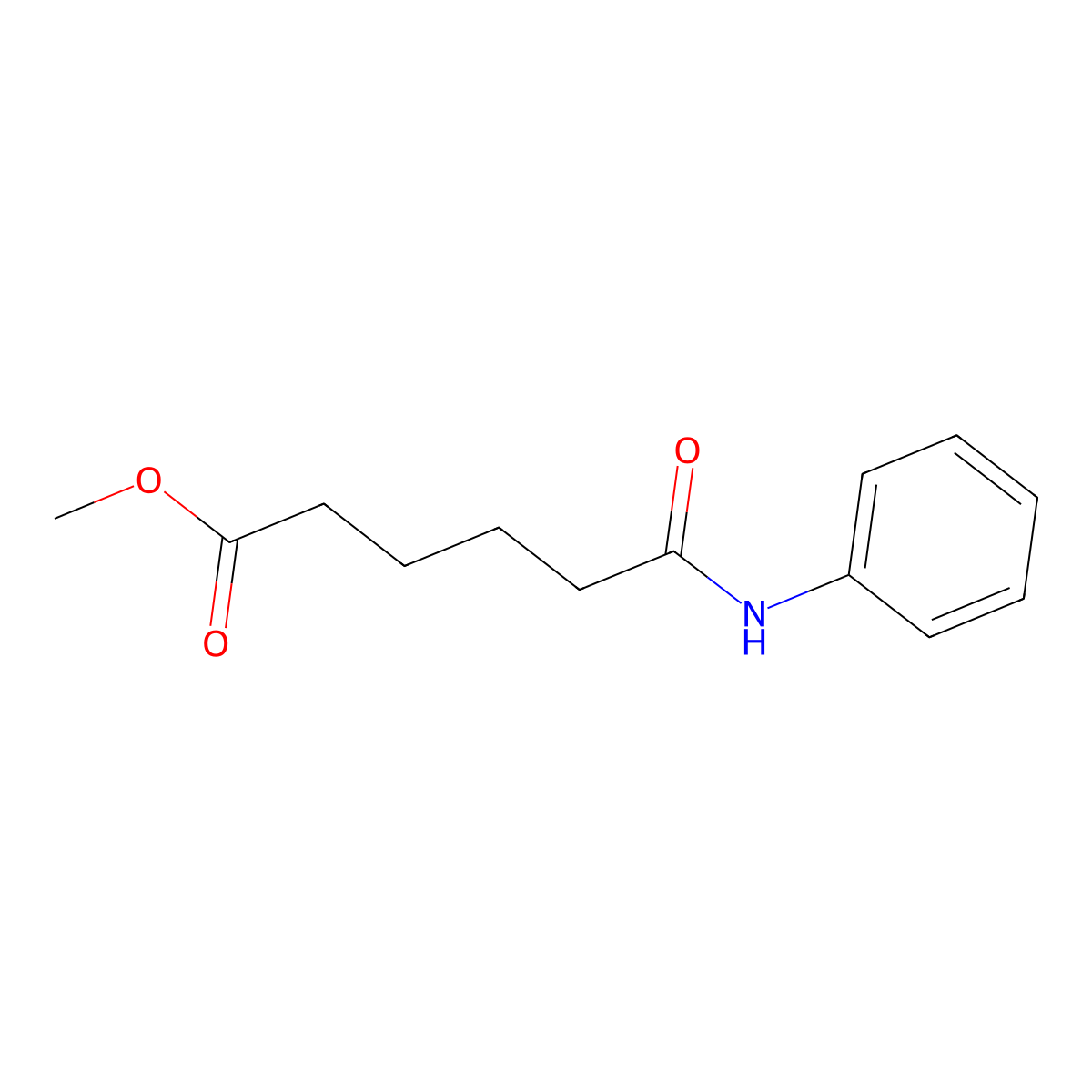 5-Phenylcarbamoyl-pentanoic acid methyl ester molecular structure, CAS 64785-82-6