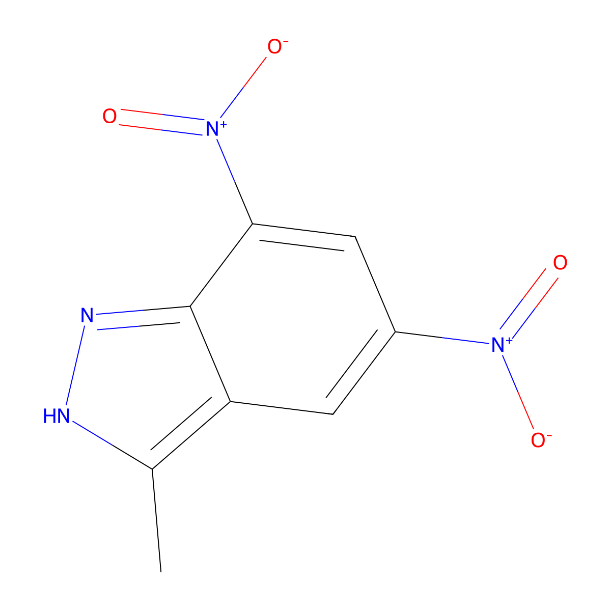3-Methyl-5,7-dinitro-1H-indazole molecular structure, CAS 647853-23-4