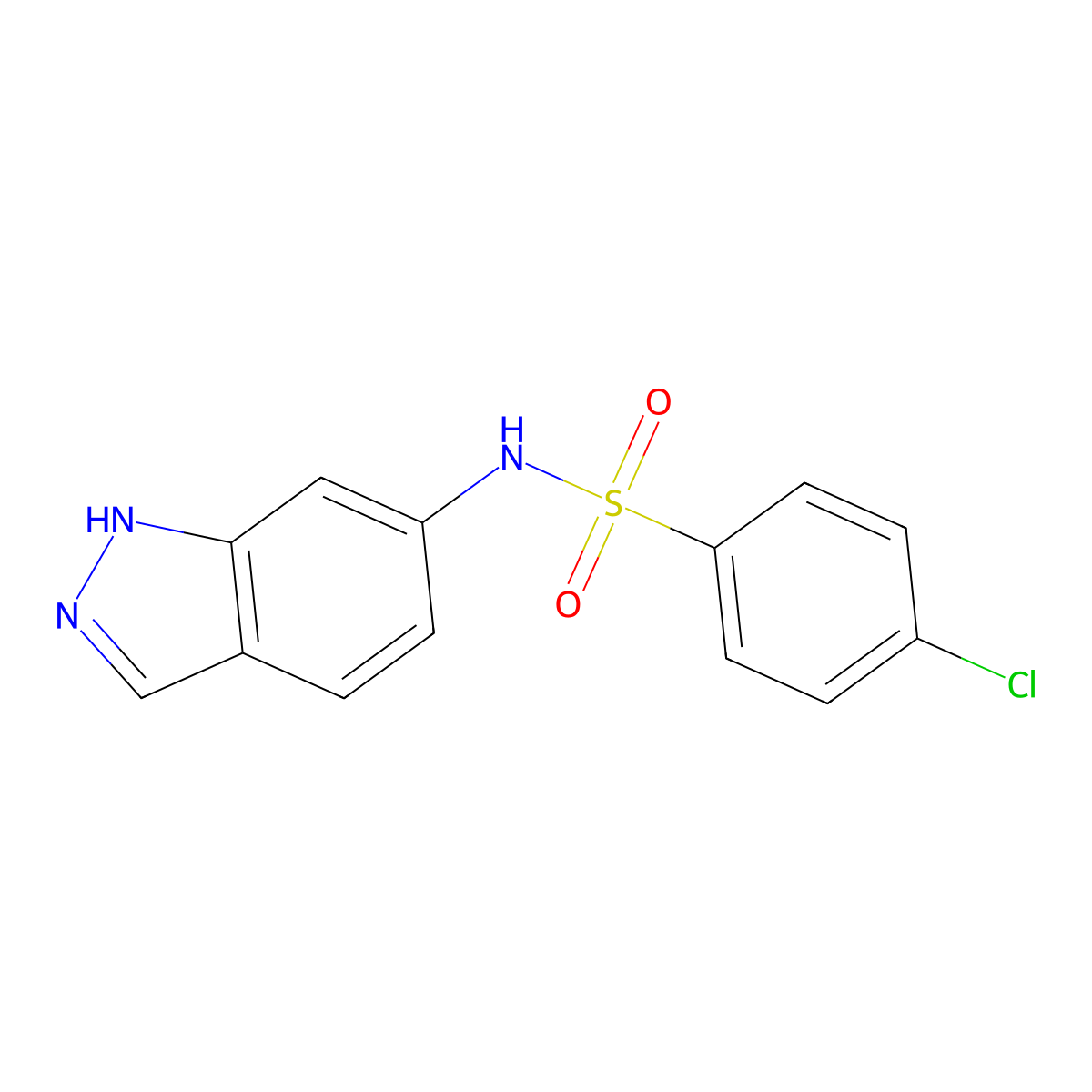 4-chloro-N-(1H-indazol-6-yl)benzenesulfonamide molecular structure, CAS 647853-72-3