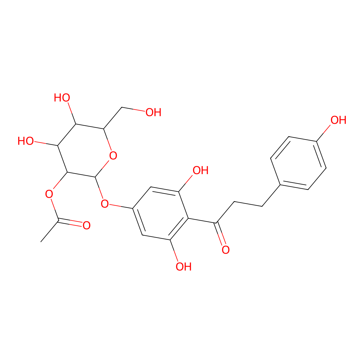 Phloretin 2'-O-(2''-O-Acetylglucoside) molecular structure, CAS 647853-82-5