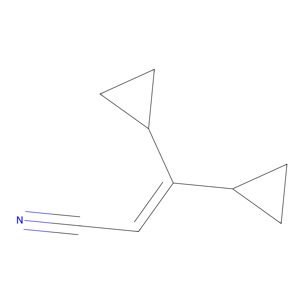 3,3-Dicyclopropylprop-2-enenitrile molecular structure, CAS 647854-14-6