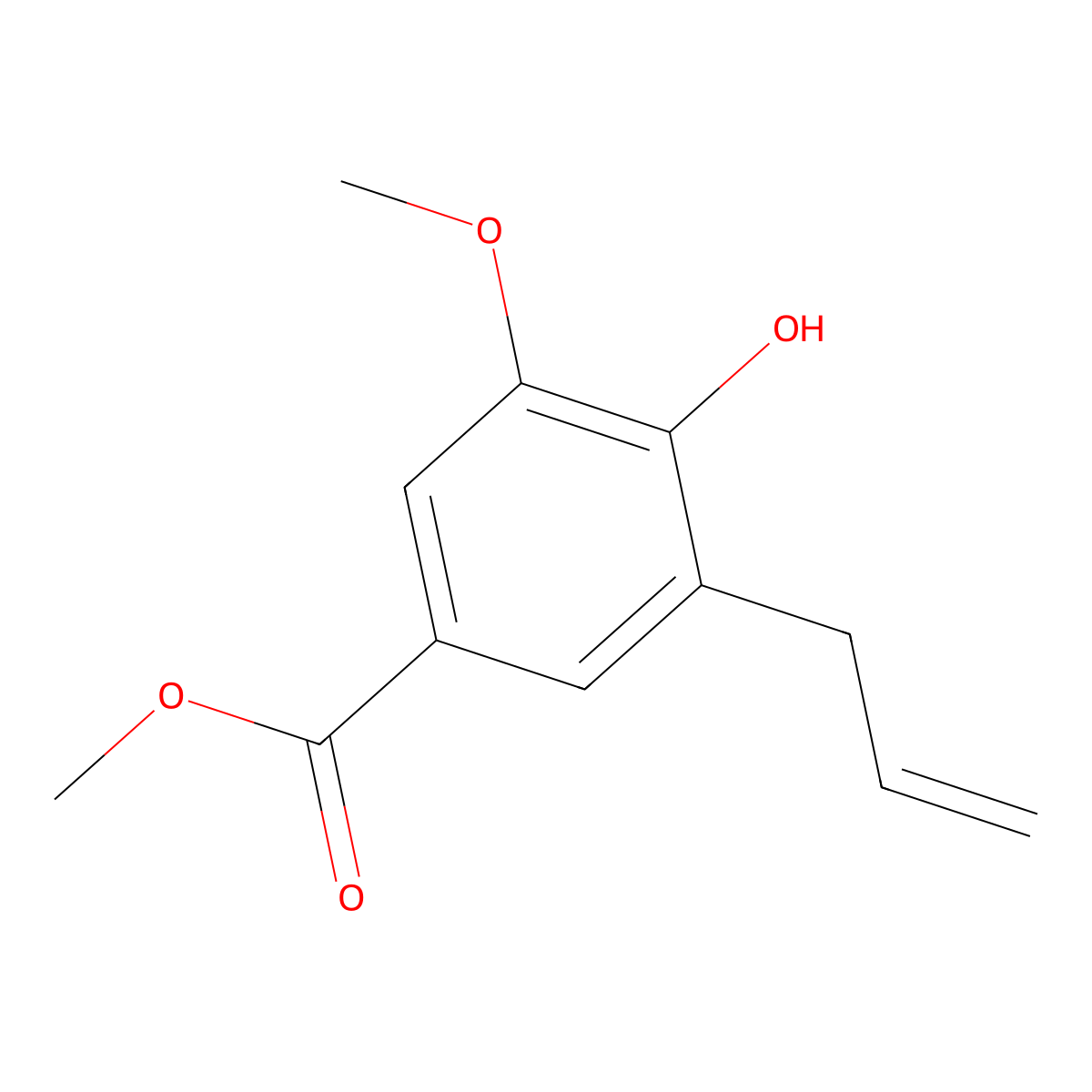 Methyl 4-hydroxy-3-methoxy-5-(prop-2-en-1-yl)benzoate molecular structure, CAS 647854-53-3