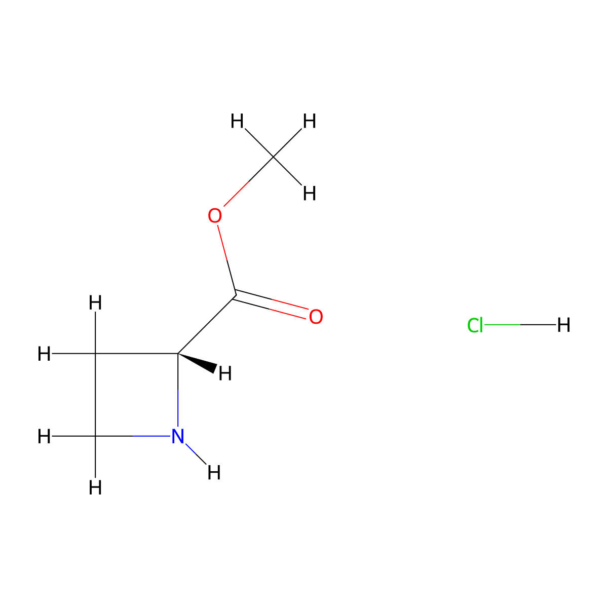 (R)-Methyl azetidine-2-carboxylate hydrochloride molecular structure, CAS 647854-63-5