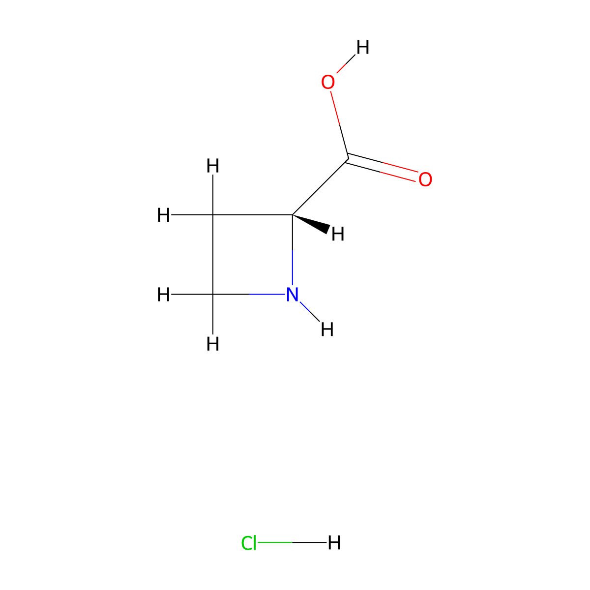 (R)-Azetidine-2-carboxylic acid hydrochloride molecular structure, CAS 647854-72-6