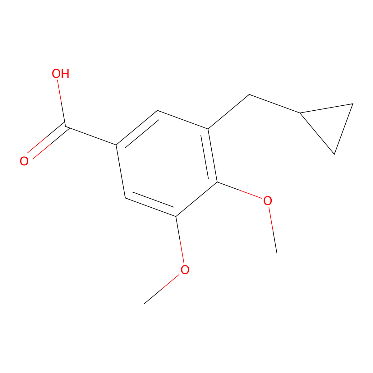 3-(Cyclopropylmethyl)-4,5-dimethoxybenzoic acid molecular structure, CAS 647855-02-5
