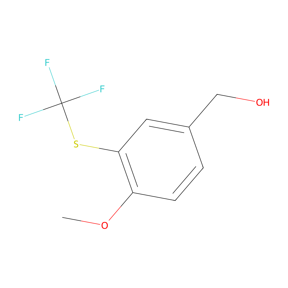 {4-Methoxy-3-[(trifluoromethyl)sulfanyl]phenyl}methanol molecular structure, CAS 647857-17-8