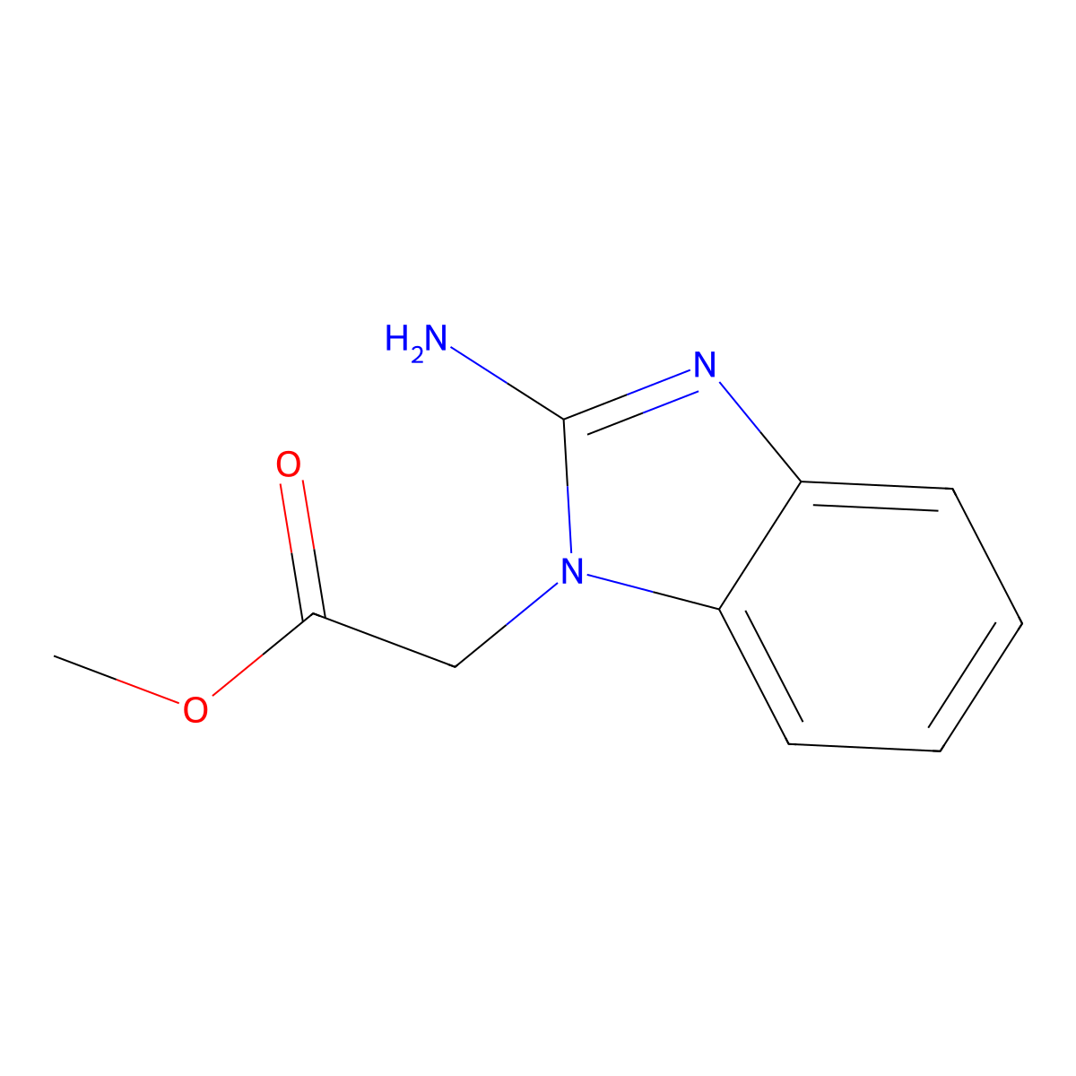 Methyl (2-amino-1H-benzimidazol-1-yl)acetate molecular structure, CAS 647858-13-7