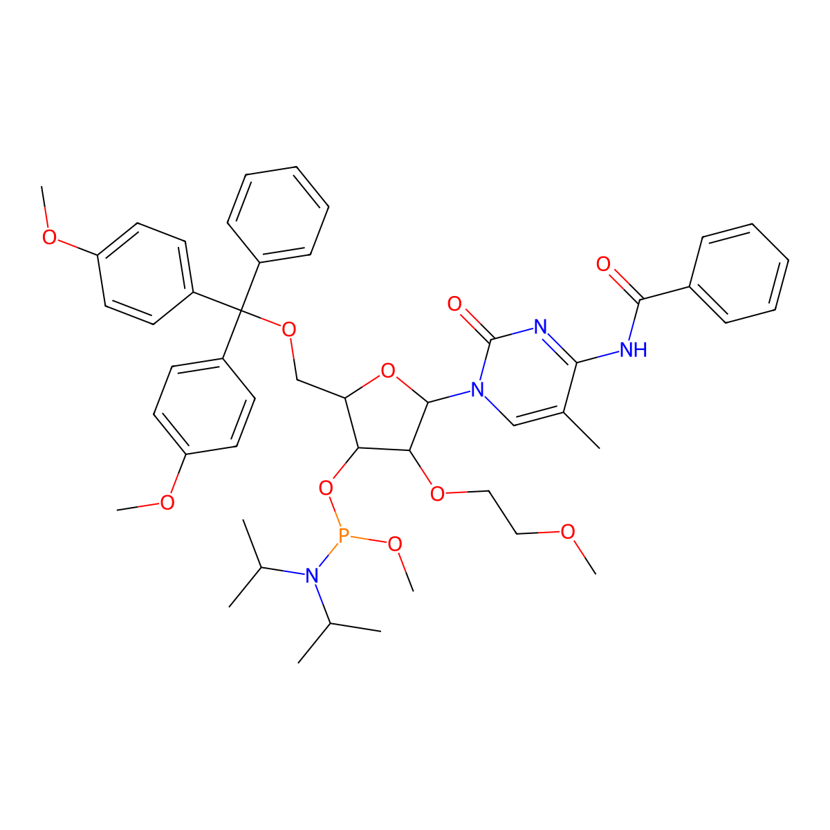2-MOE MeC(Bz) OMe-amidite molecular structure, CAS 647858-99-9