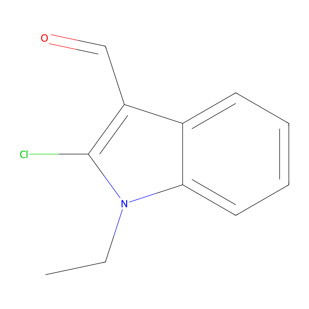2-Chloro-1-ethyl-1H-indole-3-carbaldehyde molecular structure, CAS 64788-54-1