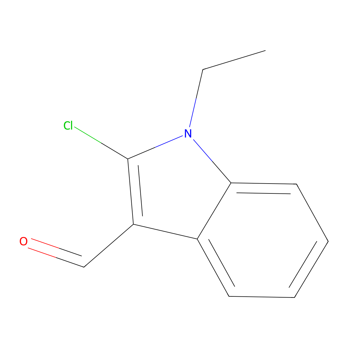 2-Chloro-1-ethyl-1H-indole-3-carbaldehyde molecular structure, CAS 64788-54-1