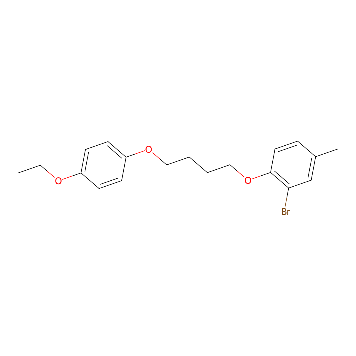 2-Bromo-1-[4-(4-ethoxyphenoxy)butoxy]-4-methylbenzene molecular structure, CAS 6479-57-8