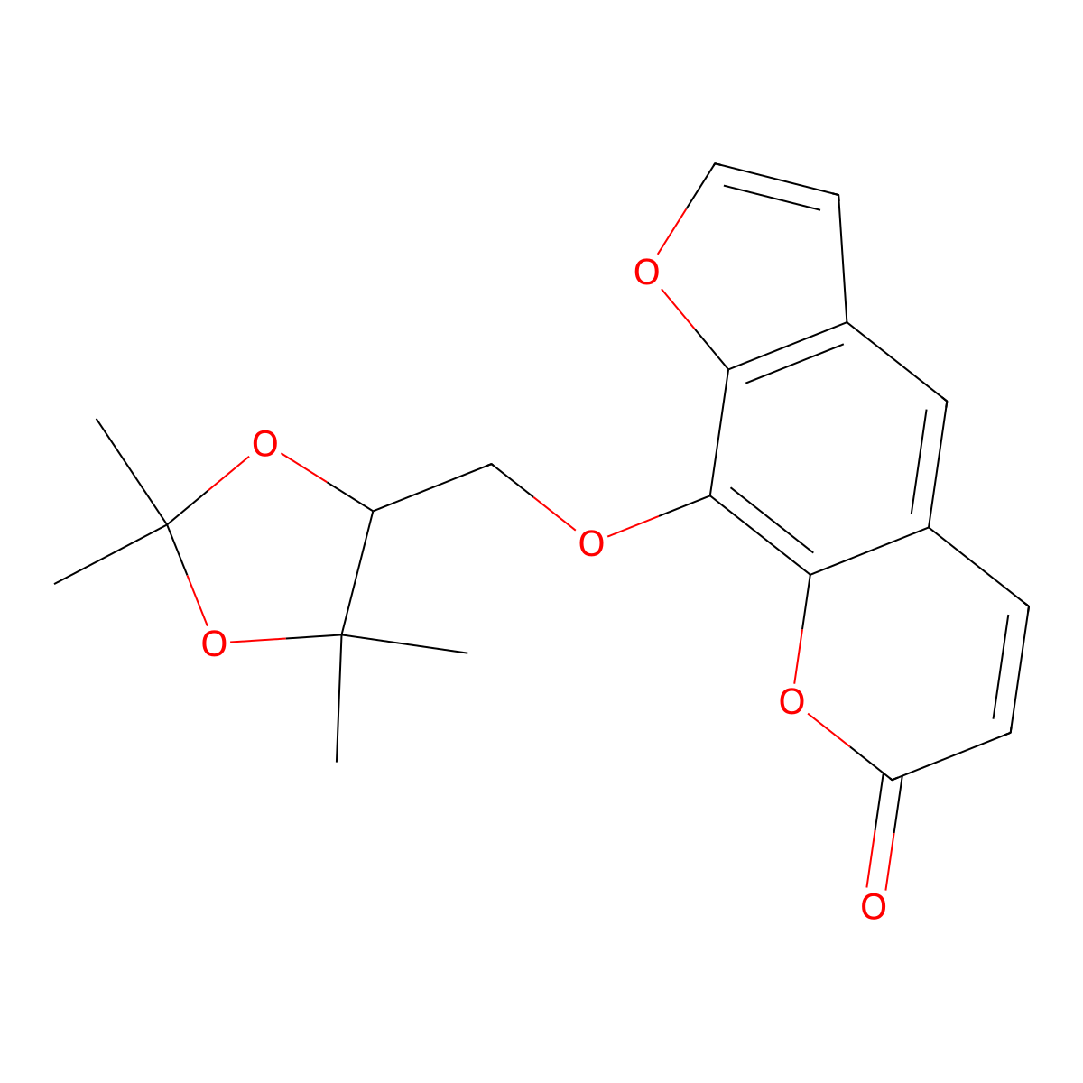 Heraclenol acetonide molecular structure, CAS 64790-68-7