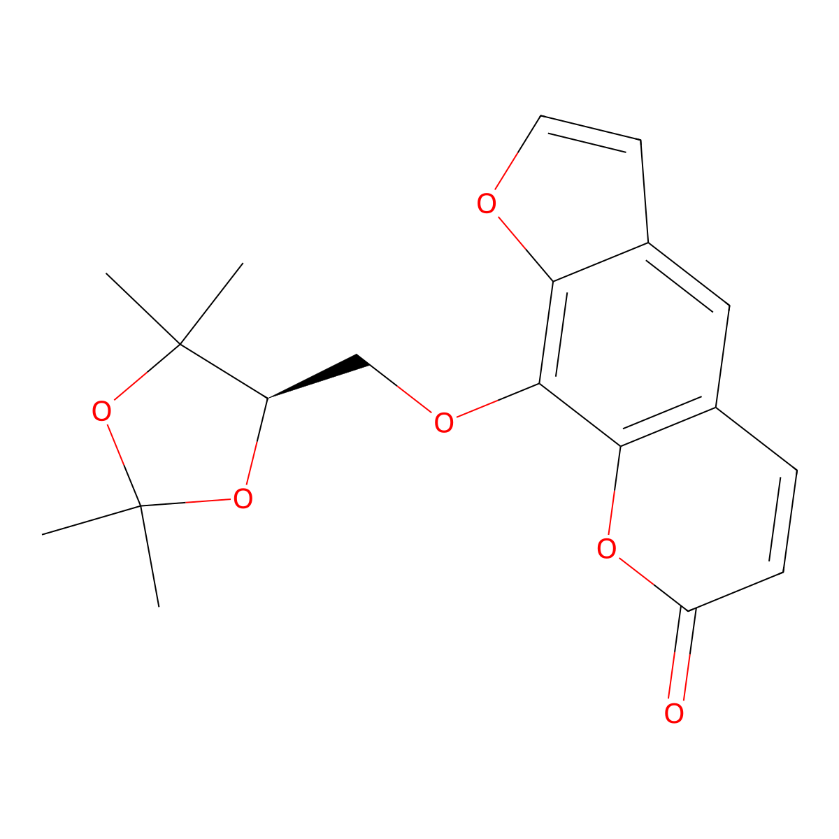 Heraclenol acetonide molecular structure, CAS 64790-68-7