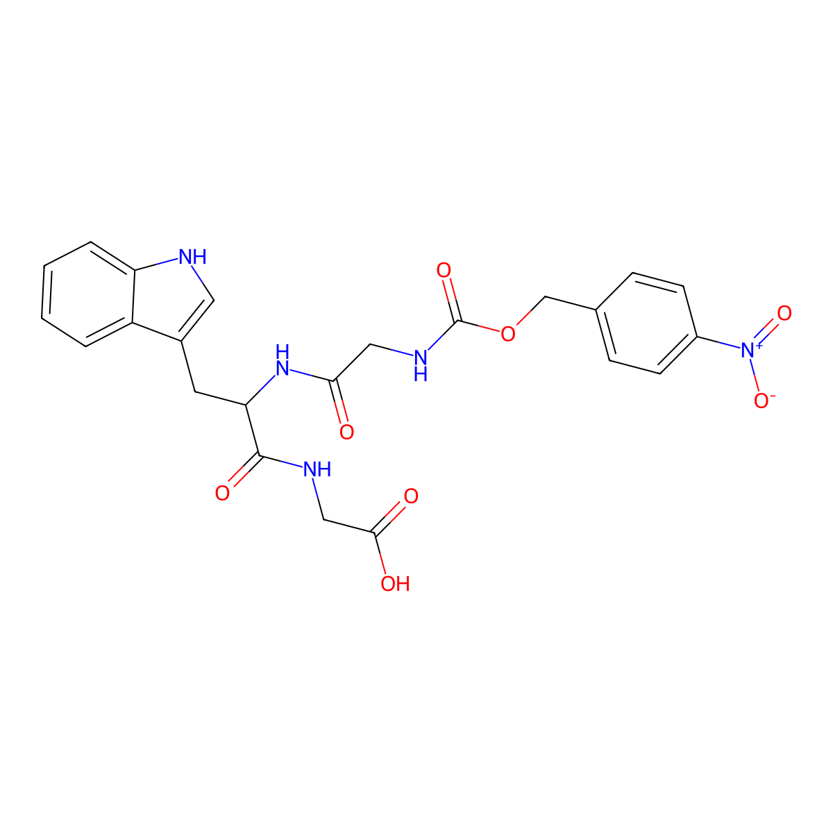 4-Nitrobenzyloxycarbonylglycyltryptophylglycine molecular structure, CAS 64792-79-6