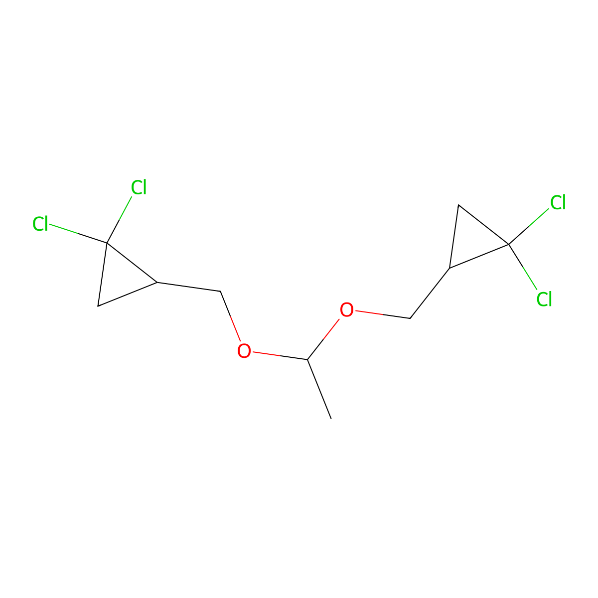 Cyclopropane, 1,1'-[ethylidenebis(oxymethylene)]bis[2,2-dichloro- molecular structure, CAS 64794-14-5