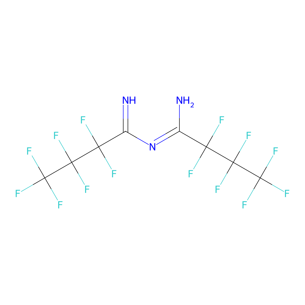 (1Z)-2,2,3,3,4,4,4-Heptafluoro-N'-(2,2,3,3,4,4,4-heptafluorobutanimidoyl)butanimidamide molecular structure, CAS 648-13-5