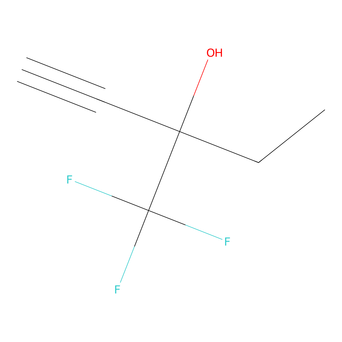 3-(Trifluoromethyl)pent-1-yn-3-ol molecular structure, CAS 648-25-9