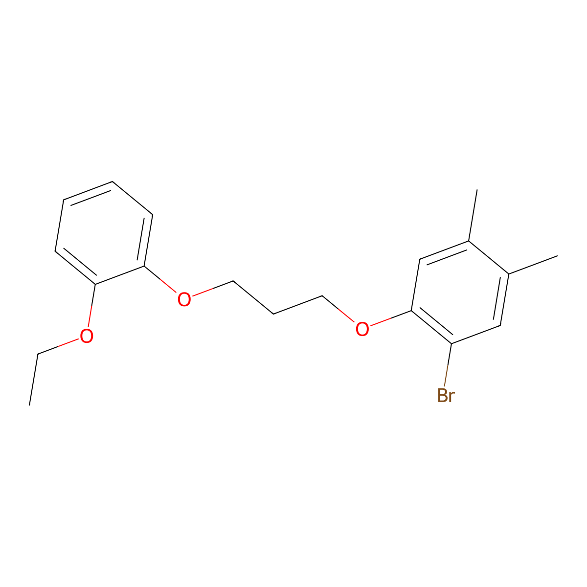 1-Bromo-2-[3-(2-ethoxyphenoxy)propoxy]-4,5-dimethylbenzene molecular structure, CAS 6480-21-3