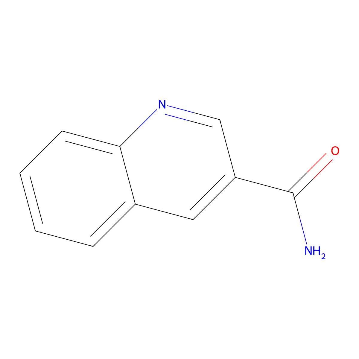 3-Quinolinecarboxamide molecular structure, CAS 6480-67-7